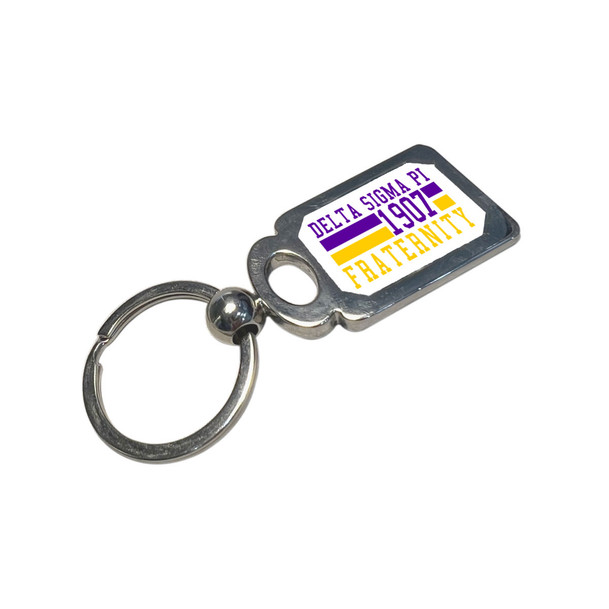 Delta Sigma Pi Chrome Established Key Chain