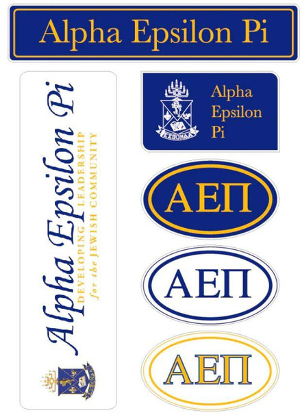  Alpha Epsilon Pi Fraternity Sticker Sheet- Brand Focus 