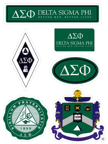 Delta Sigma Phi Fraternity Sticker Sheet- Brand Focus