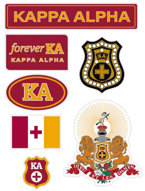  Kappa Alpha Fraternity Sticker Sheet- Brand Focus 