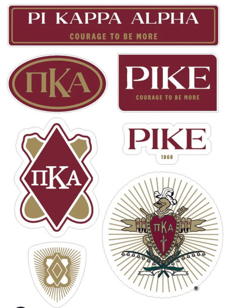 Pi Kappa Alpha Fraternity Sticker Sheet- Brand Focus