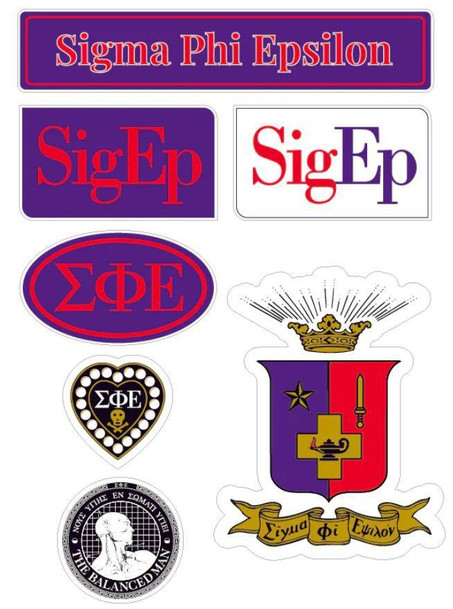  Sigma Phi Epsilon Fraternity Sticker Sheet- Brand Focus 