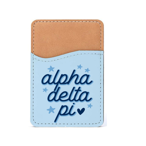 Alpha Delta Pi Stars Leatherette Card Pouch Phone Wallet