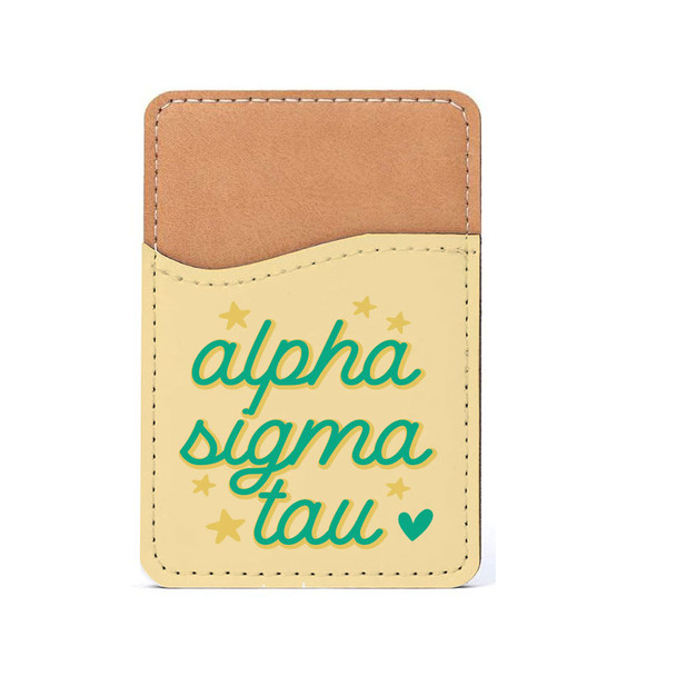 Alpha Sigma Tau Stars Leatherette Card Pouch Phone Wallet