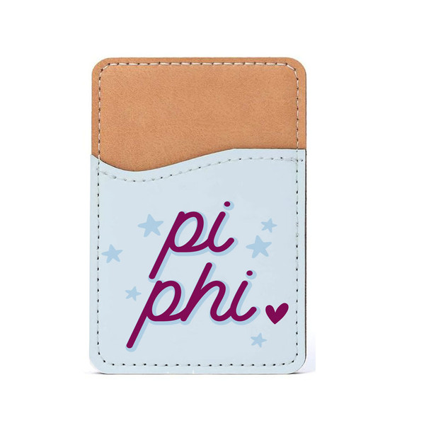 Pi Beta Phi Stars Leatherette Card Pouch Phone Wallet
