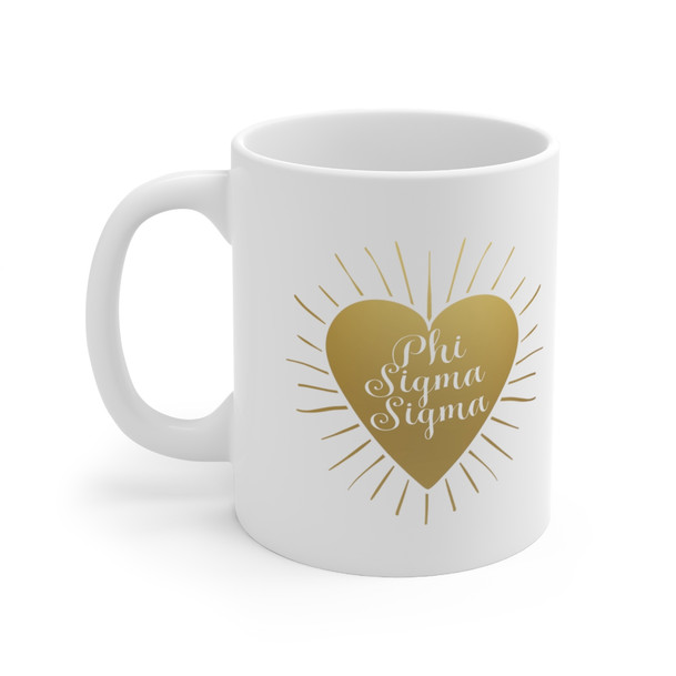 Phi Sigma Sigma Heart Burst Coffee Mugs