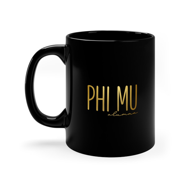 Phi Mu Alumna 11oz Black Mug