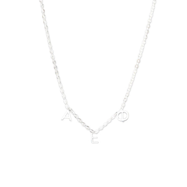Sorority Shop Alpha Epsilon Phi Silver Letter Necklaces 