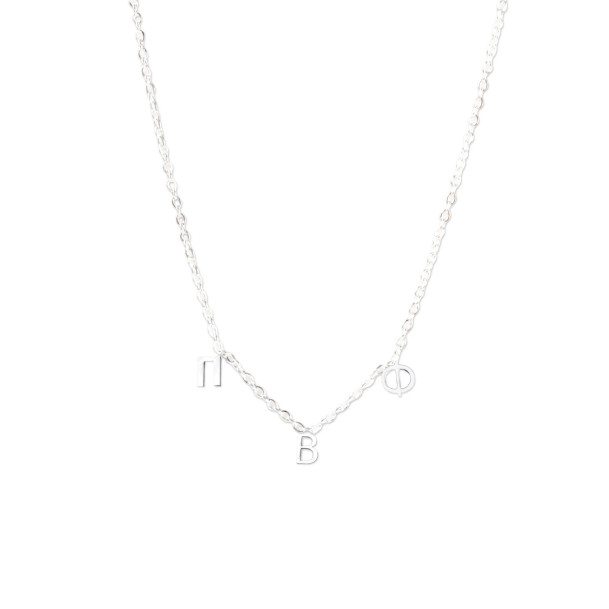 Pi Beta Phi Silver Letter Necklaces