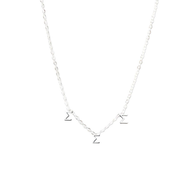 Sorority Shop Sigma Sigma Sigma Silver Letter Necklaces 