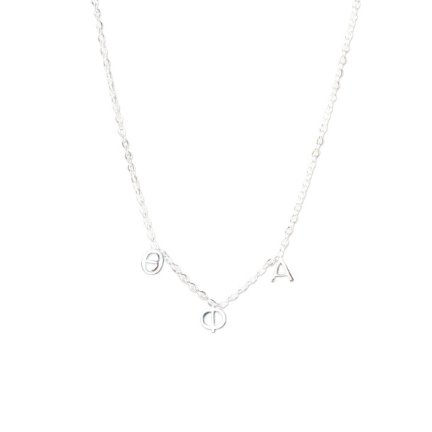 Theta Phi Alpha Silver Letter Necklaces