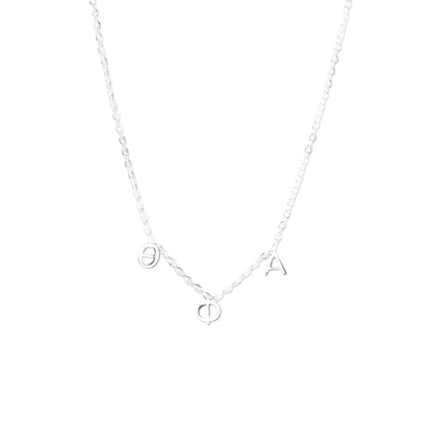 Sorority Shop Theta Phi Alpha Silver Letter Necklaces 