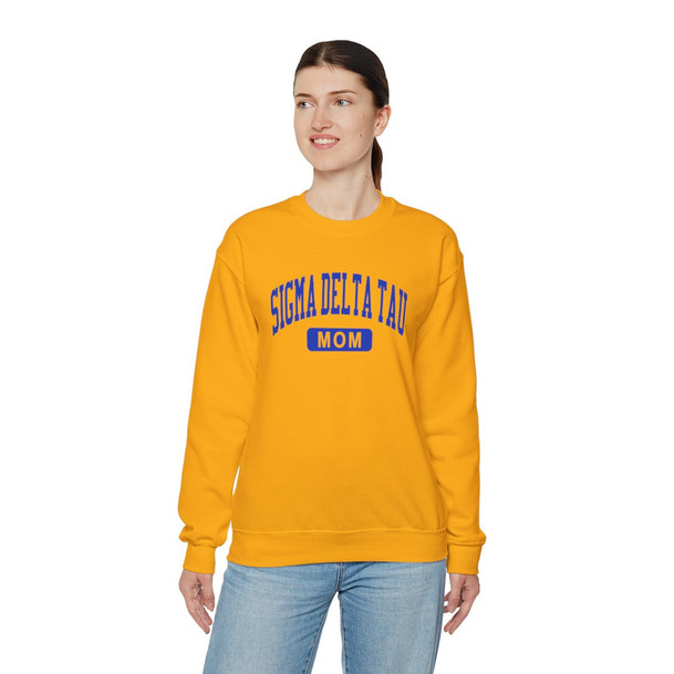 Sigma Delta Tau Mom Varsity Crewneck Sweatshirts