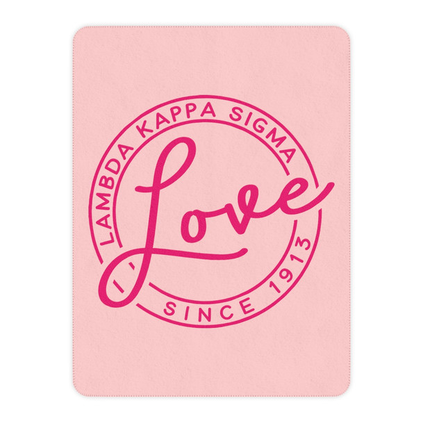 Lambda Kappa Sigma Love Sherpa Blanket - Giant Size!