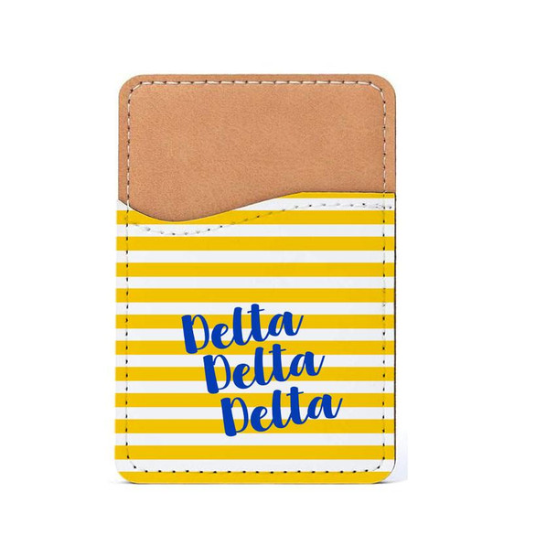  Delta Delta Delta Horizontal Stripes Leatherette Card Pouch Phone Wallet 