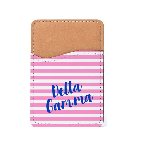 Delta Gamma Horizontal Stripes Leatherette Card Pouch Phone Wallet