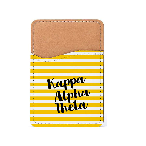 Kappa Alpha Theta Horizontal Stripes Leatherette Card Pouch Phone Wallet