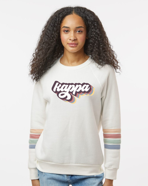 Kappa Kappa Gamma Striped Sleeves Crewneck Sweatshirt