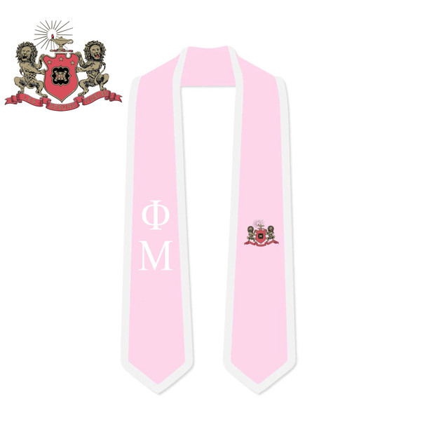 DISCOUNT Phi Mu Greek 2 Tone Lettered Graduation Sash Stole