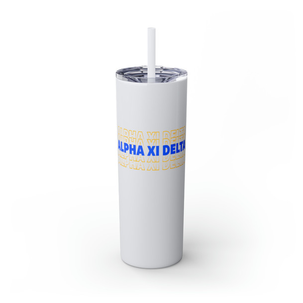 Alpha  Xi Delta Greek Skinny Tumbler with Straw, 20oz