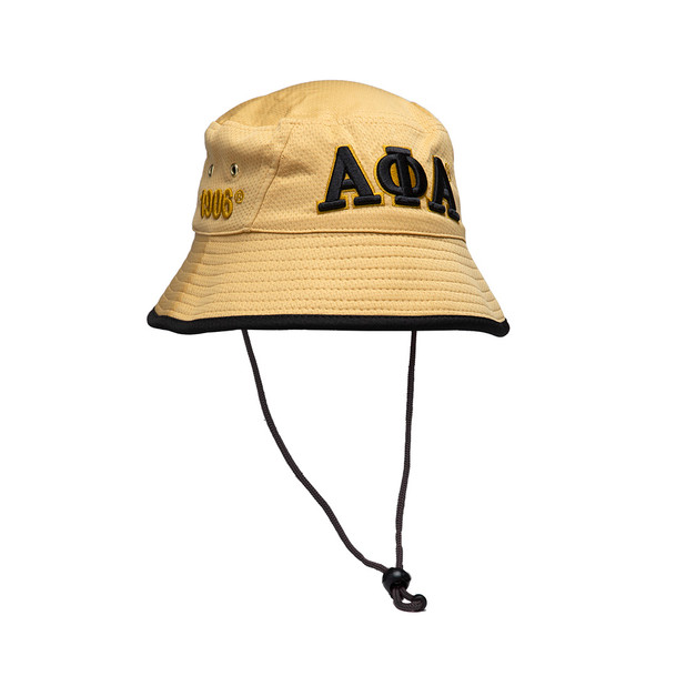 Alpha Phi Alpha Raised Letter Embroidered Bucket Hat - Khaki