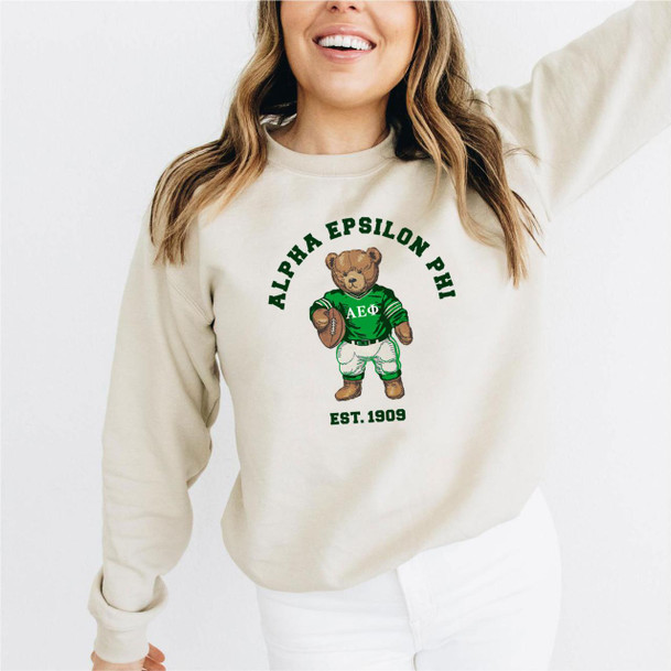  Alpha Epsilon Phi Teddy Bear Crewneck Sweatshirt 