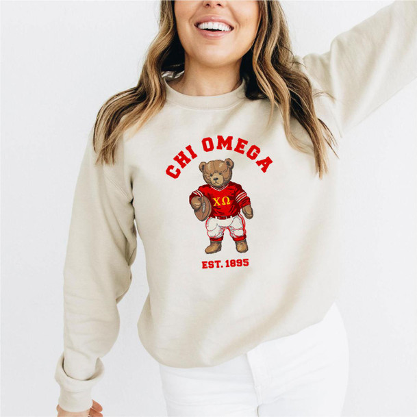  Chi Omega Sweatshirt - Crewneck - Teddy Bear Chi O Crewneck Sweatshirt 