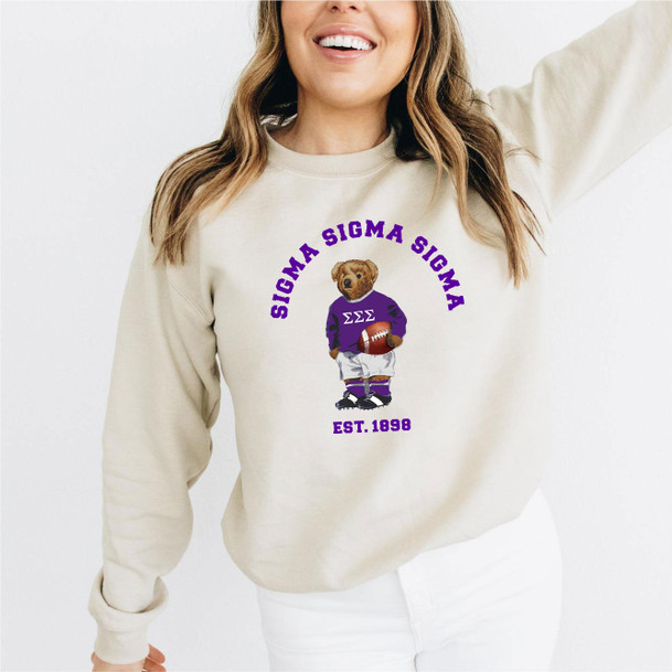Sigma Sigma Sigma Teddy Bear Crewneck Sweatshirt
