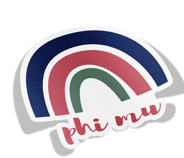 Greekgear Phi Mu Rainbow Sticker 