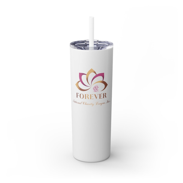 National Charity League Forever Skinny Tumbler with Straw, 20oz