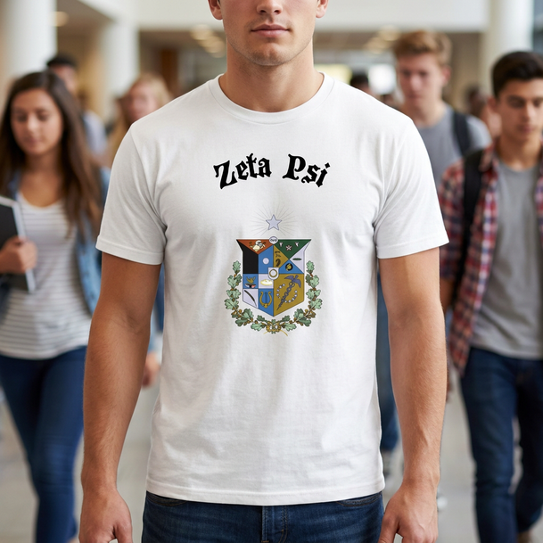 Zeta Psi Vintage Crest Cotton Tee