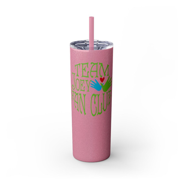 Joey T Fan Club Skinny Tumbler with Straw, 20oz