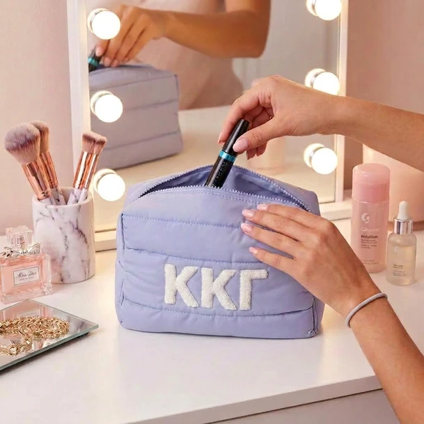 Kappa Kappa Gamma Puffer Style Makeup Bag