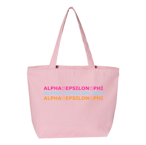 Alpha Epsilon Phi Smiley Stack Tote Bag