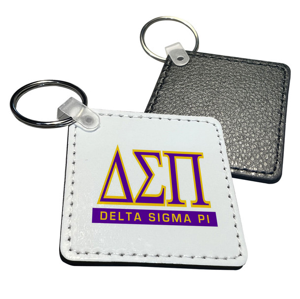 Delta Sigma Pi Faux Leather Key Chain