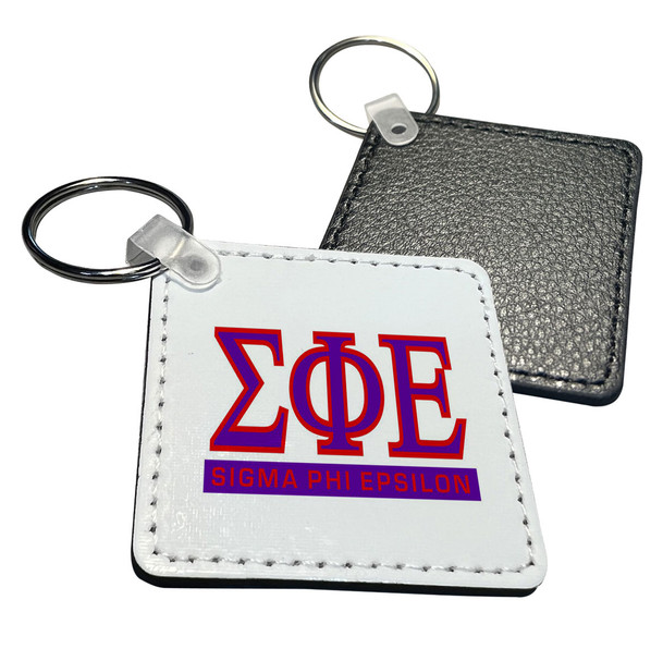 Sigma Phi Epsilon Faux Leather Key Chain