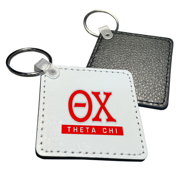 Theta Chi Faux Leather Key Chain