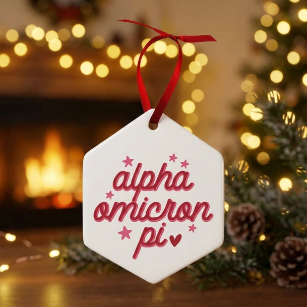 Holiday Hexagon Sorority Ornament