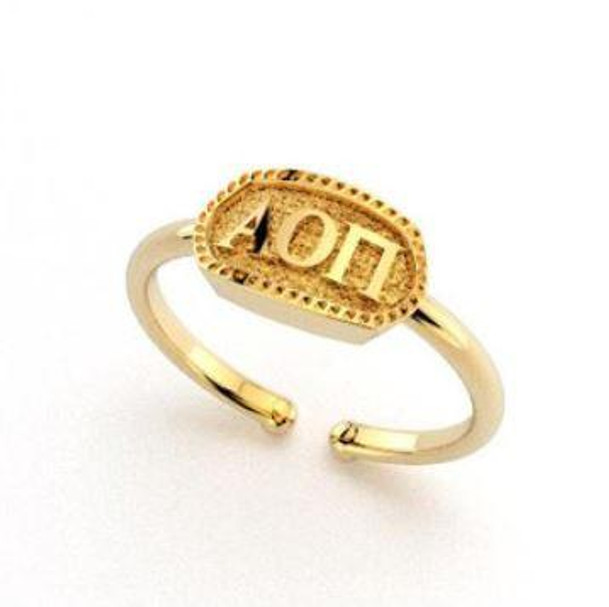 Chic Greek- Shawn Paul Alpha Omicron Pi Athena Oval Adjustable Ring 
