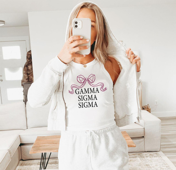 Printify Gamma Sigma Sigma Bow Racer Tank 