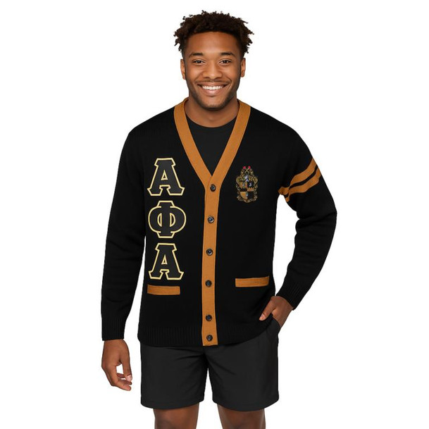  Alpha Phi Alpha Sweater - Alpha Varsity Lettered Cardigan Sweater 