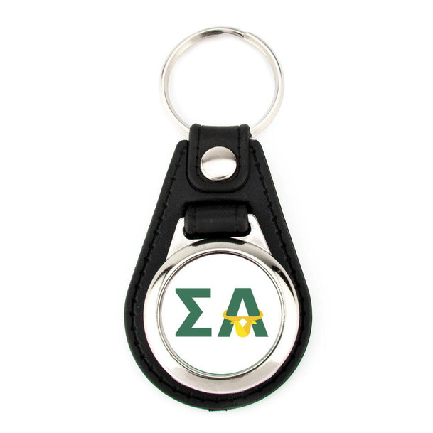  Sigma Alpha Leatherette Teardrop Keychain 