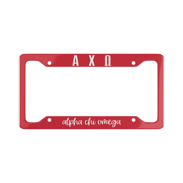  Alpha Chi Omega Script License Plate Frames 
