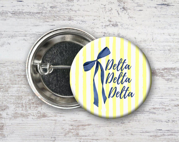 Delta Delta Delta Stripes & Bows Pin Buttons 