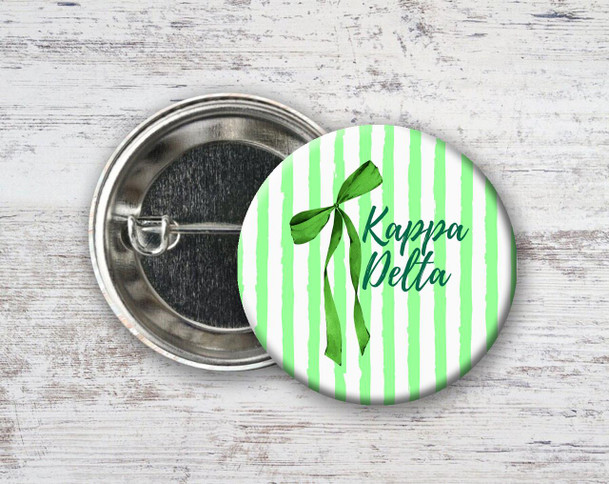  Kappa Delta Stripes & Bows Pin Buttons 