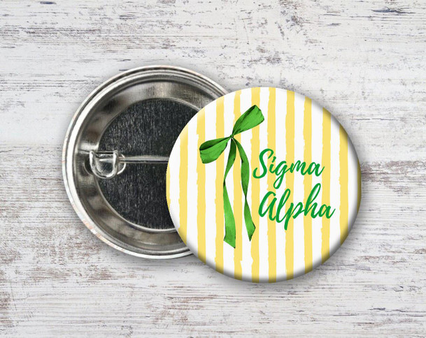  Sigma Alpha Stripes & Bows Pin Buttons 