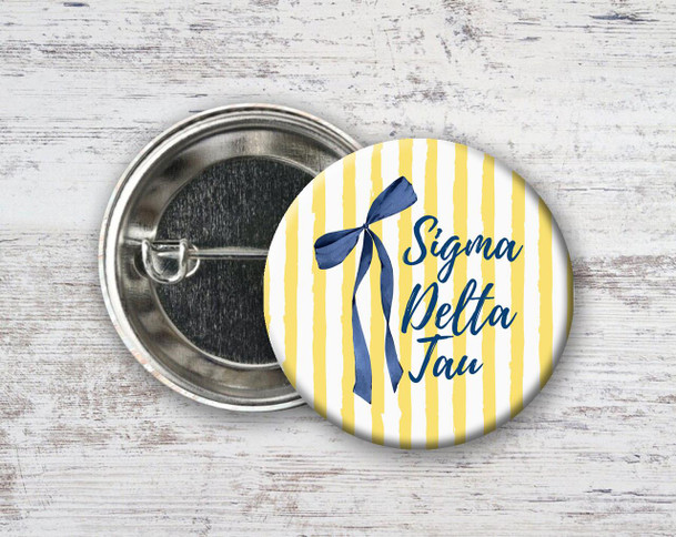  Sigma Gamma Rho Stripes & Bows Pin Buttons 