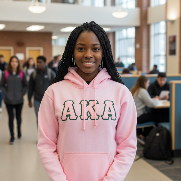 Alpha Kappa Alpha Hooded Sweatshirt - Twill Hooded AKA Sweatshirt