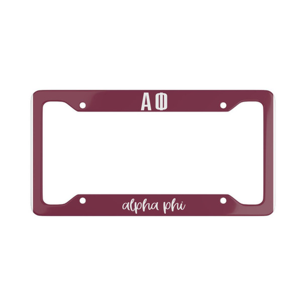 Alpha Phi Script License Plate Frames