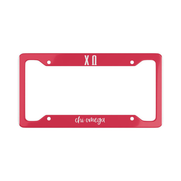  Chi Omega Script License Plate Frames 